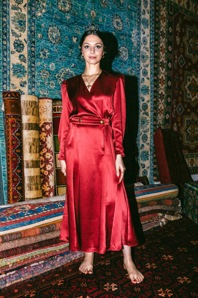 The Florence red silk dress (Sold)